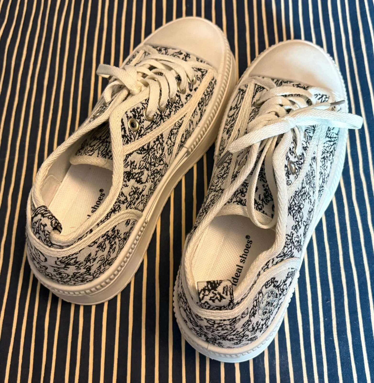 Witte bloemen platform sneakers – photo 3